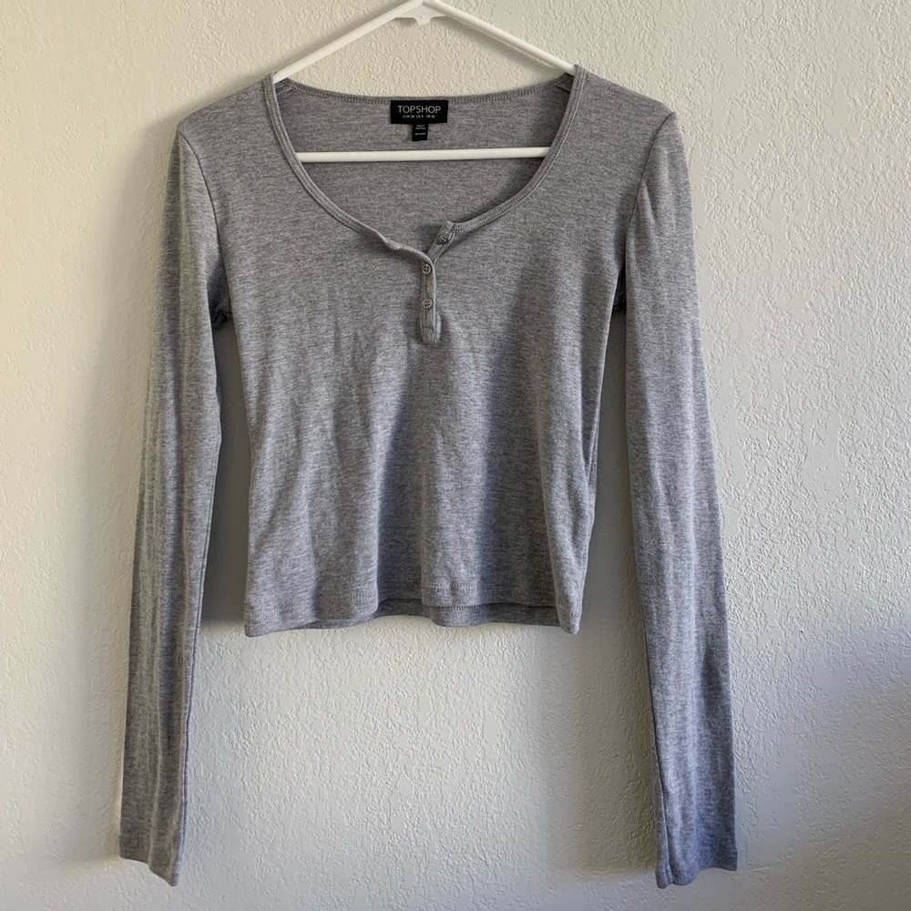 topshop long sleeve henley top